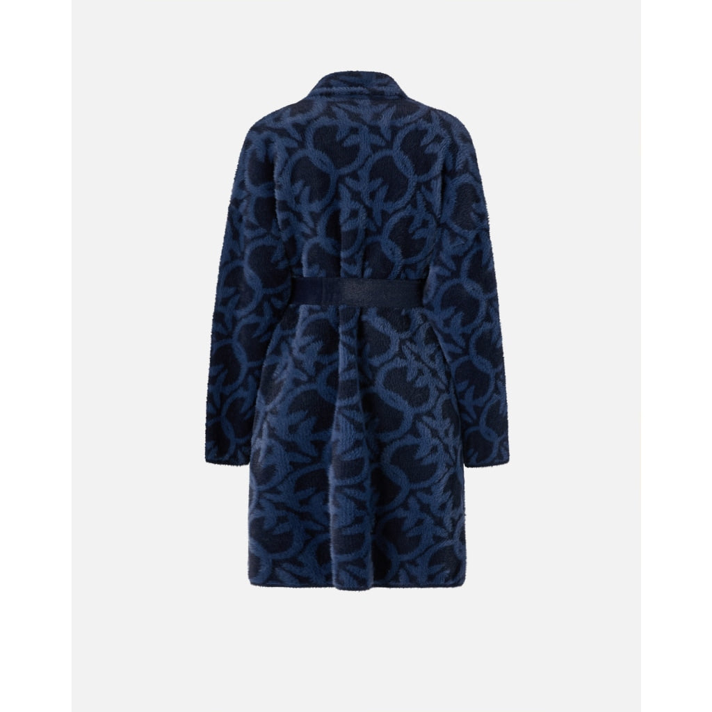 Cappotto Effetto Velour Jacquard Logo