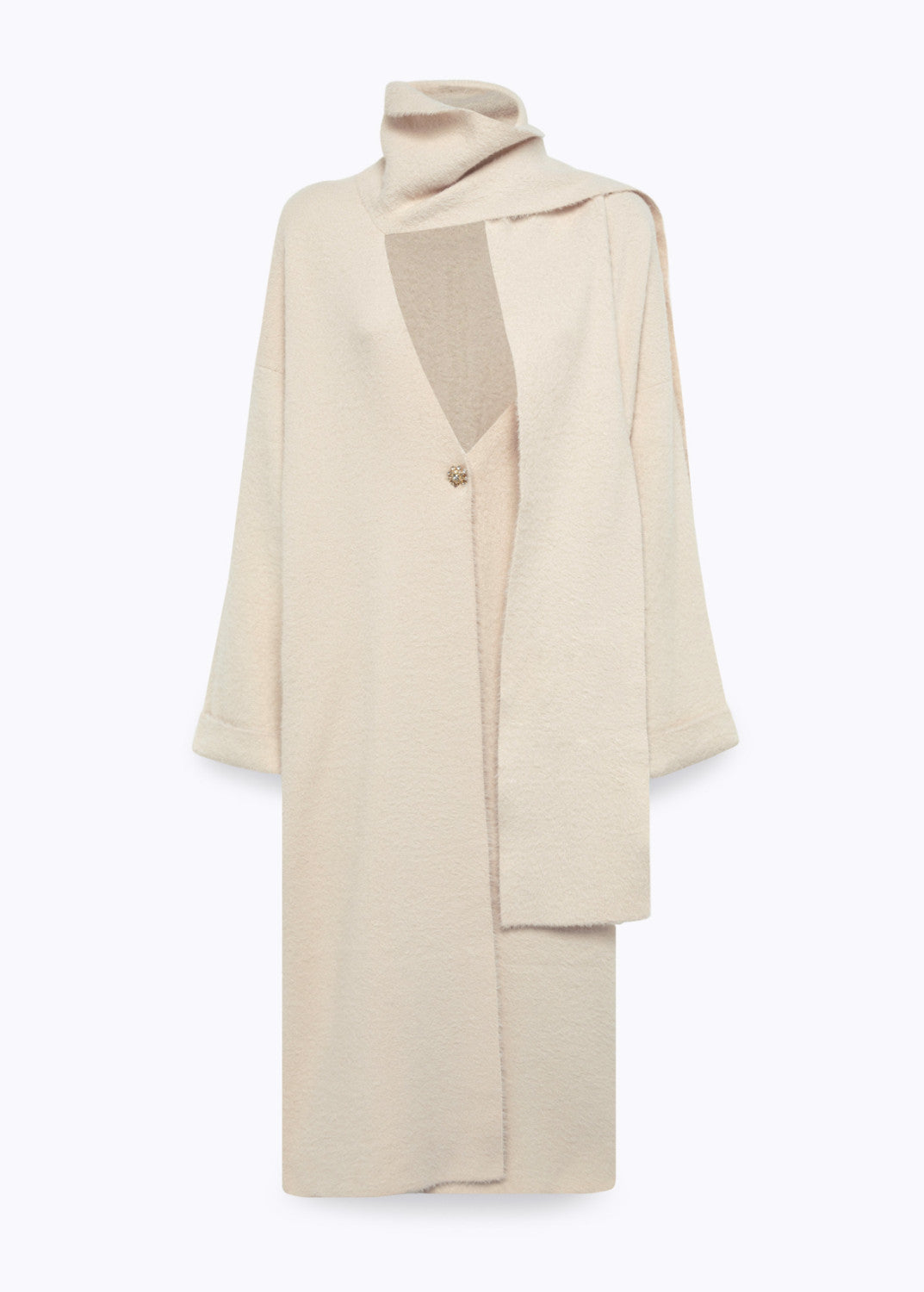 Cardigan over in filato effetto pelliccia