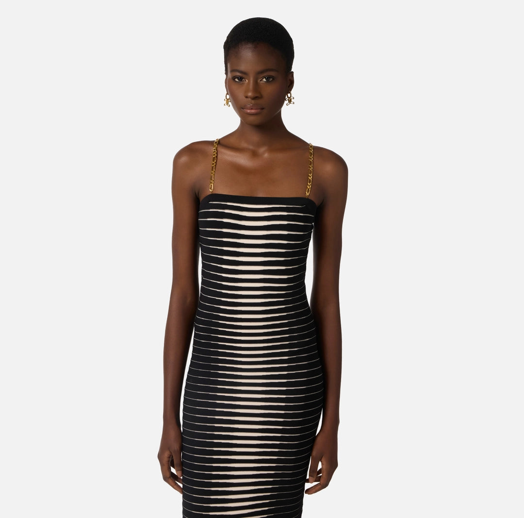Abito in maglia con zebra jacquard