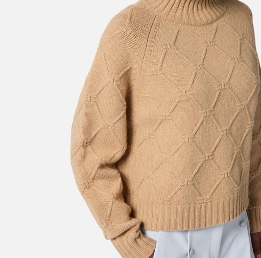 Pullover in maglia con losanghe jacquard