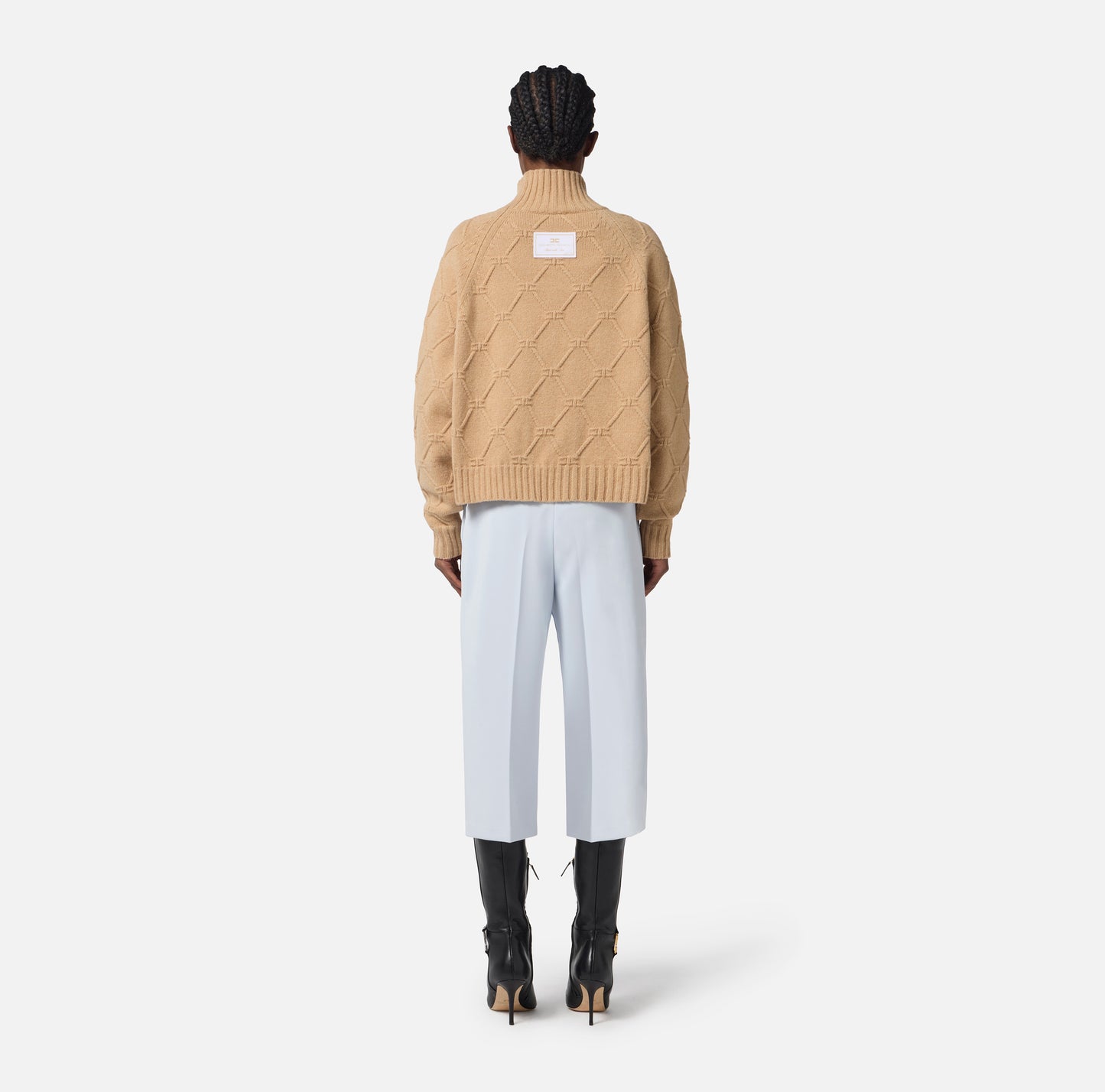 Pullover in maglia con losanghe jacquard