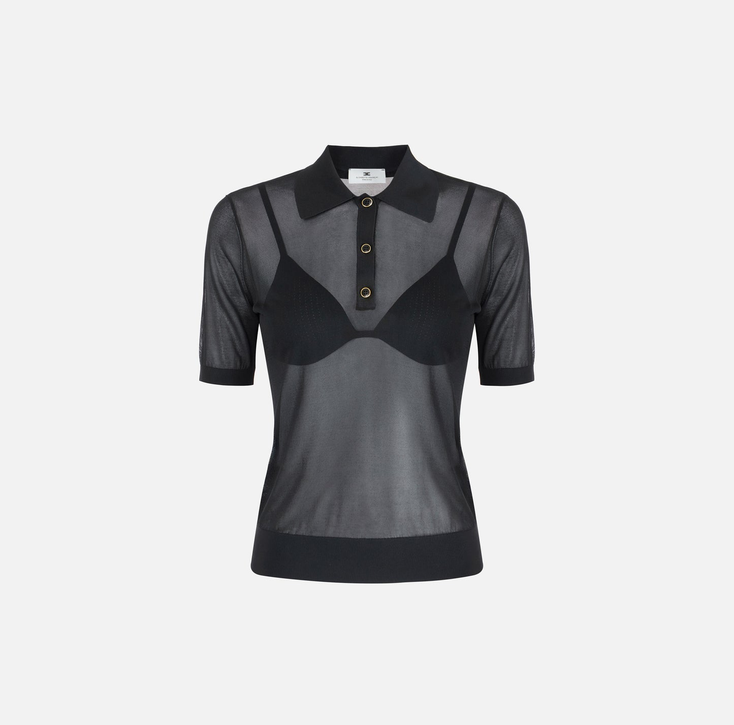 Polo in nylon con reggiseno nero