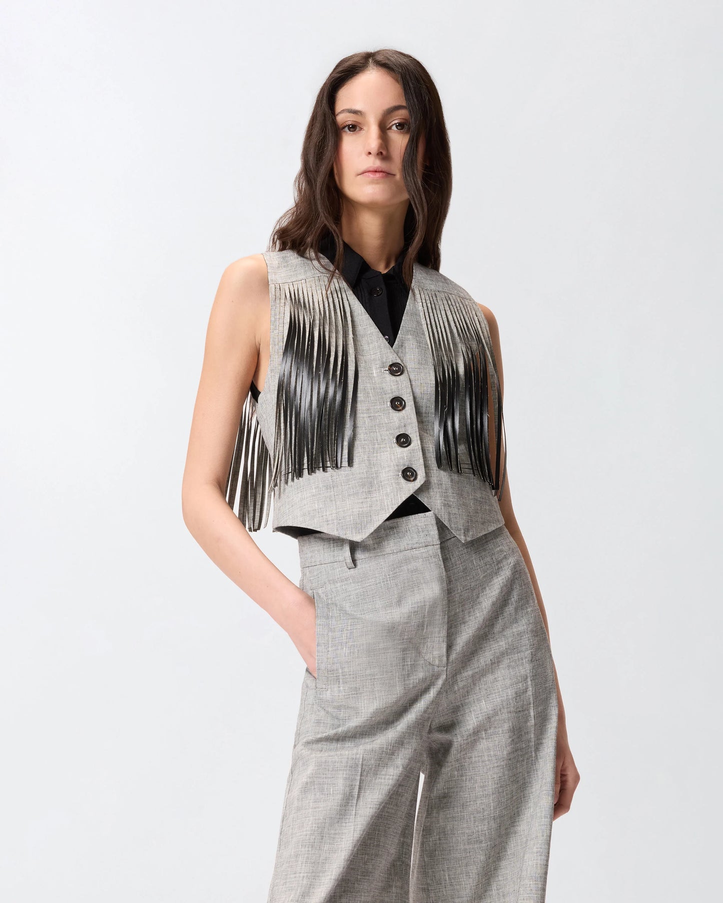 Gilet con frange