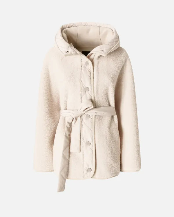 Caban corto effetto teddy
