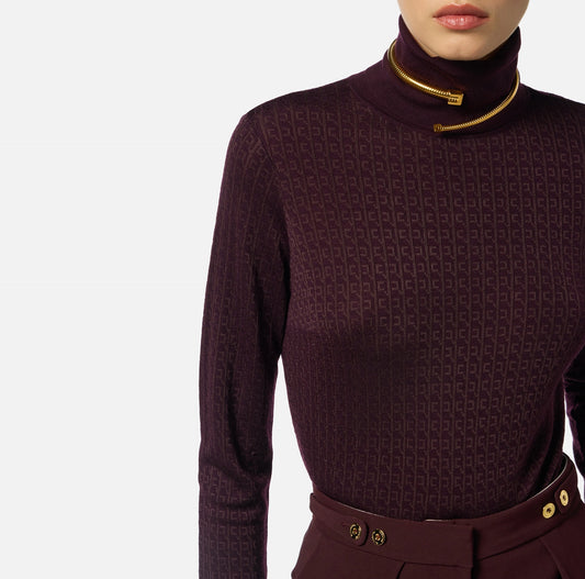 Maglia in lana micro logo
