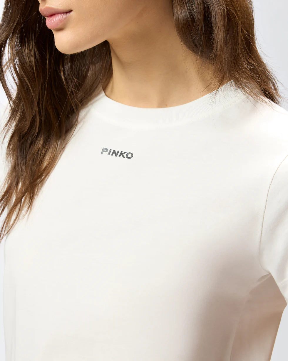 T-shirt con logo PINKO white