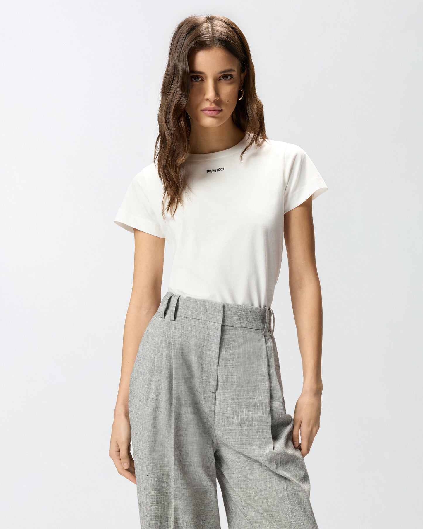 T-shirt con logo PINKO white