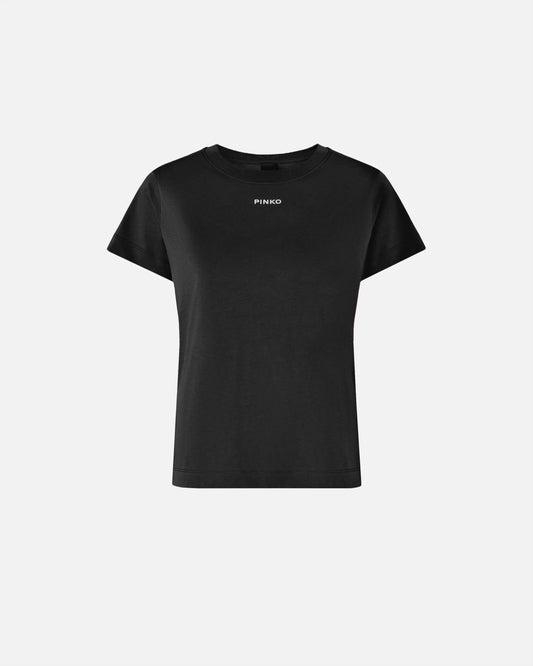 T-shirt con logo PINKO nera