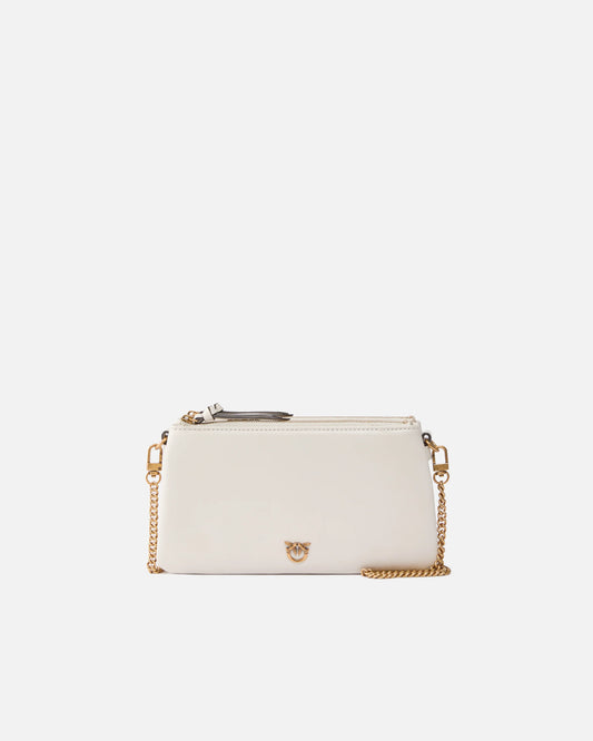 Borsa a tracolla Mini Double Bag piccola in pelle con tracolla