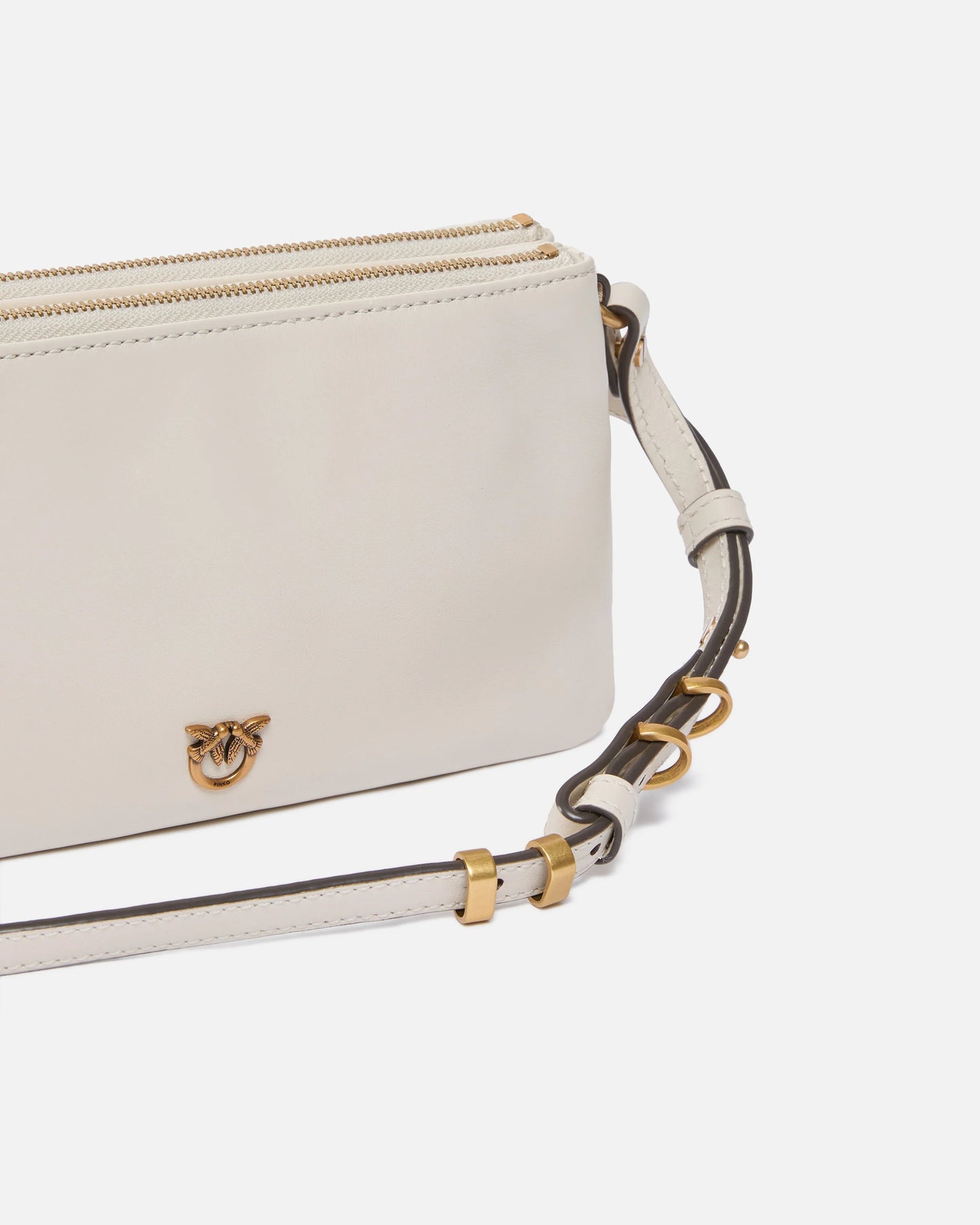 Borsa a tracolla Mini Double Bag piccola in pelle con tracolla