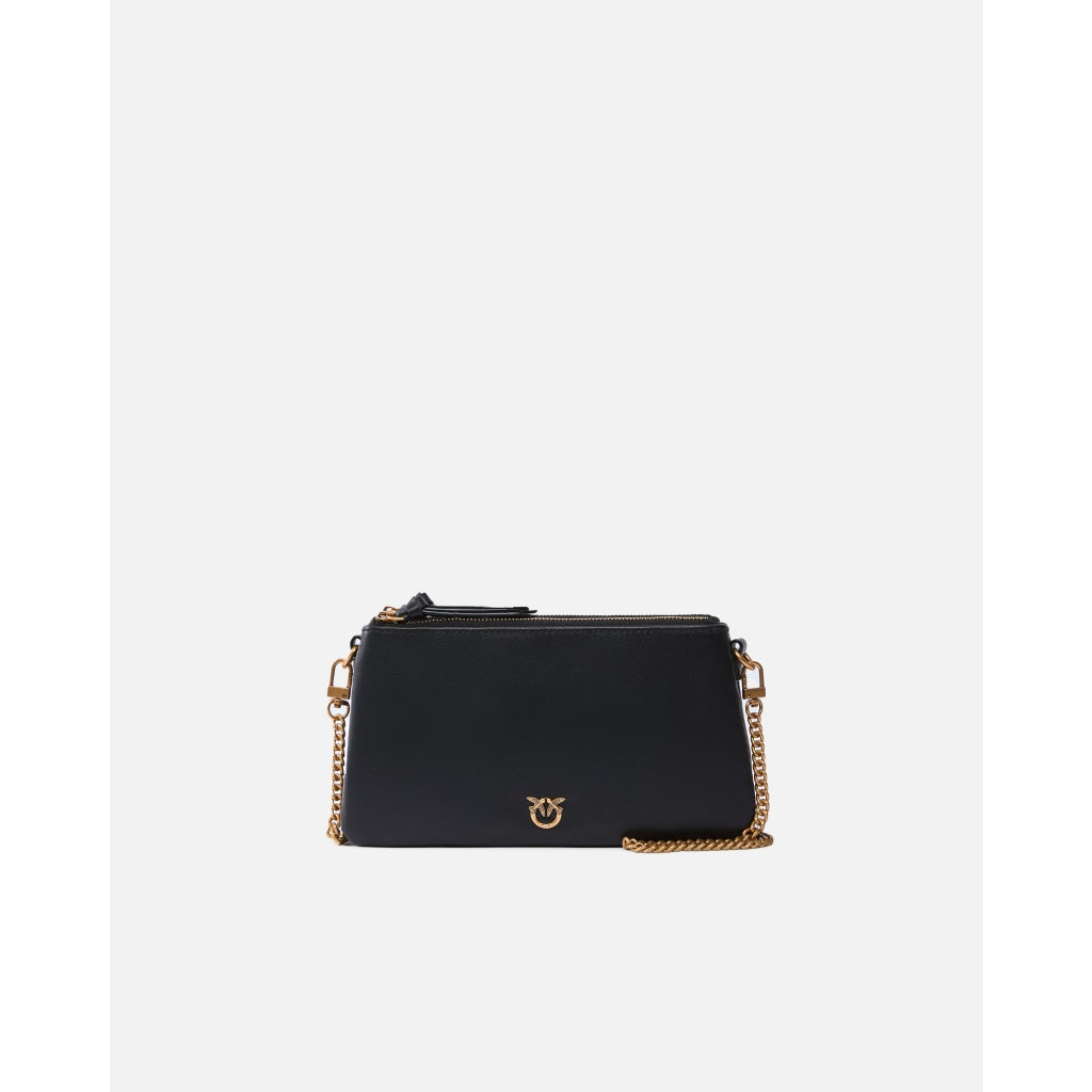 Borsa a tracolla Mini Double Bag piccola in pelle con tracolla
