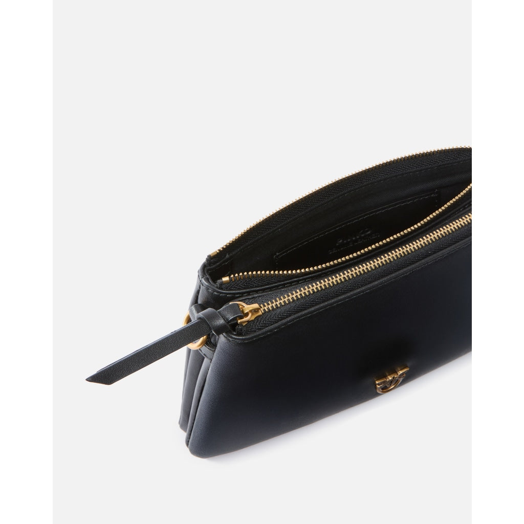 Borsa a tracolla Mini Double Bag piccola in pelle con tracolla