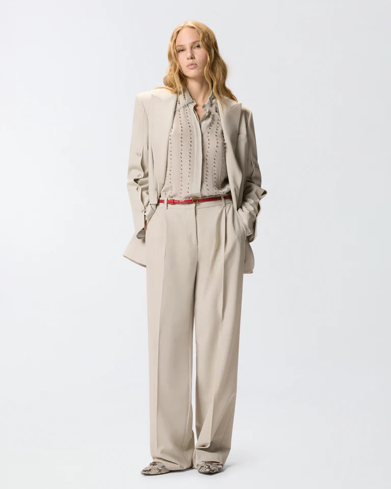 Pantaloni fluidi con piega stirata