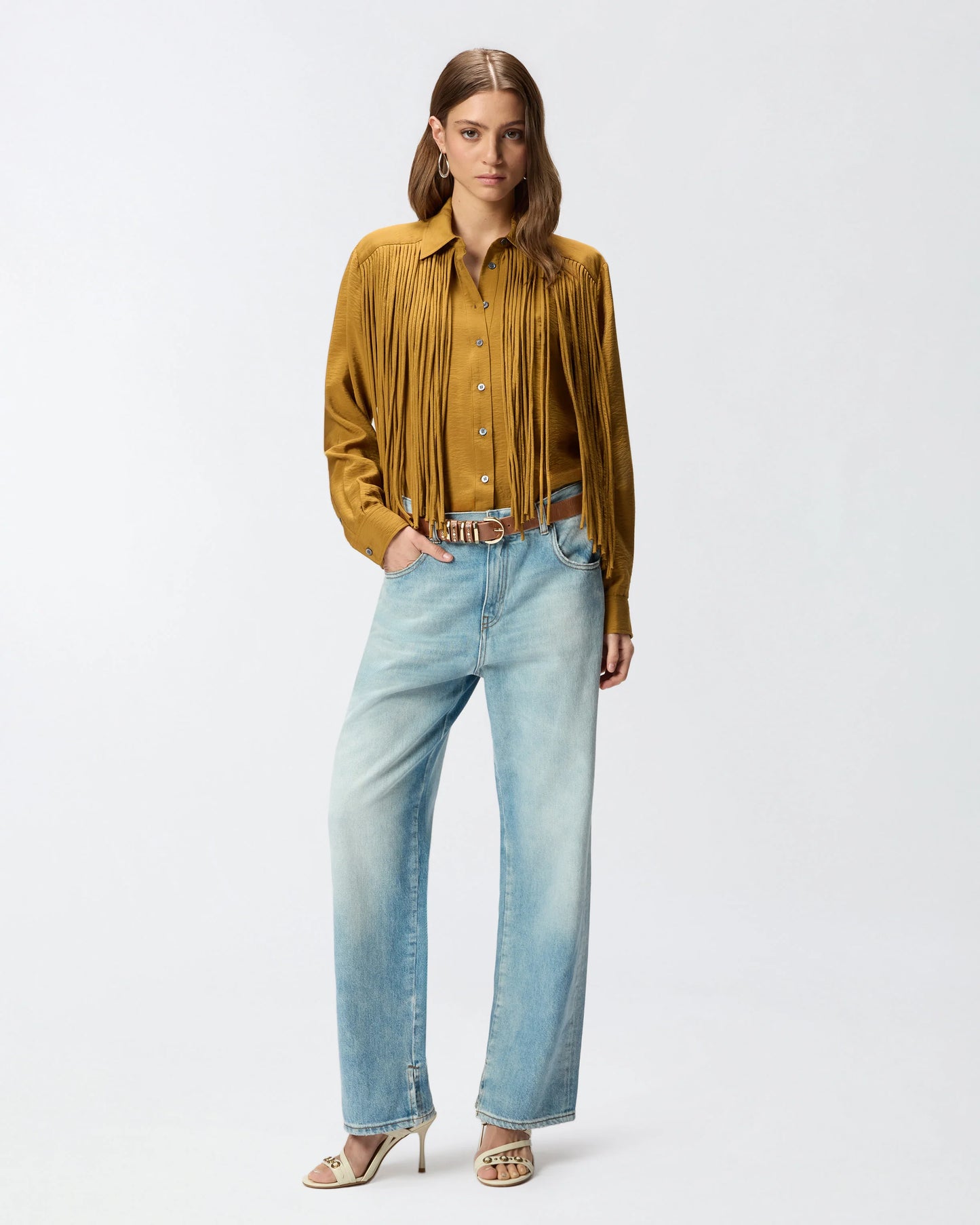 Camicia stile texano con frange