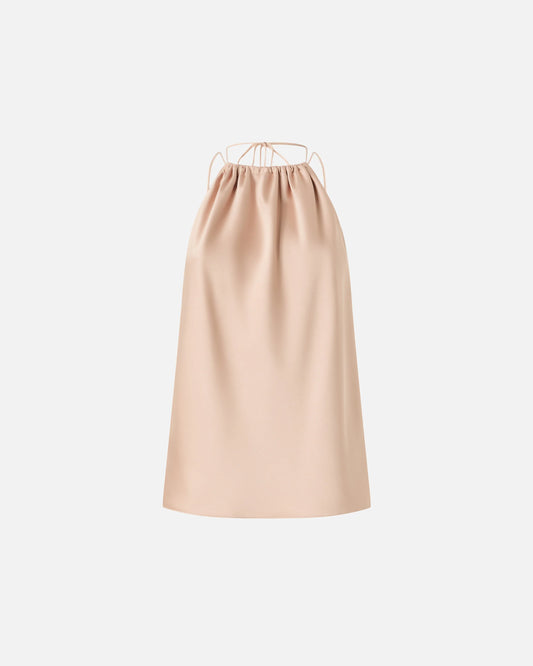 Top in satin con scollo all'americana